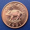 Bermudas - Moneda  1 centavo 1991