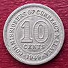 Federação Malaia - Moeda 10 centavos 1949