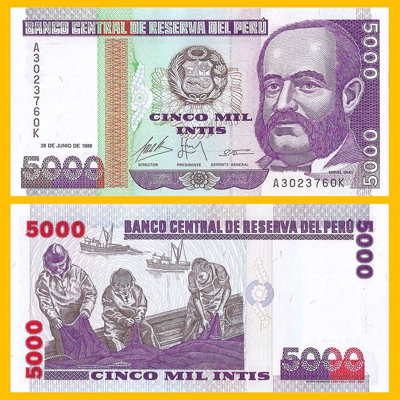 Peru - Banknote 5,000 Intis 1988