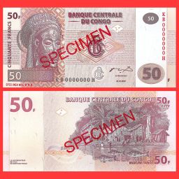 Congo democrático - Billete espécimen 50 Francos 2007