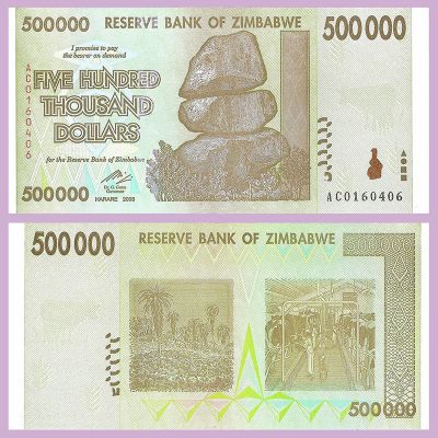 Zimbabwe - Banknote 500,000...
