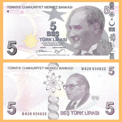 Turquía - Billete 5 Liras 2009