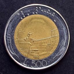 Italia - Moneda 500 Liras 1982