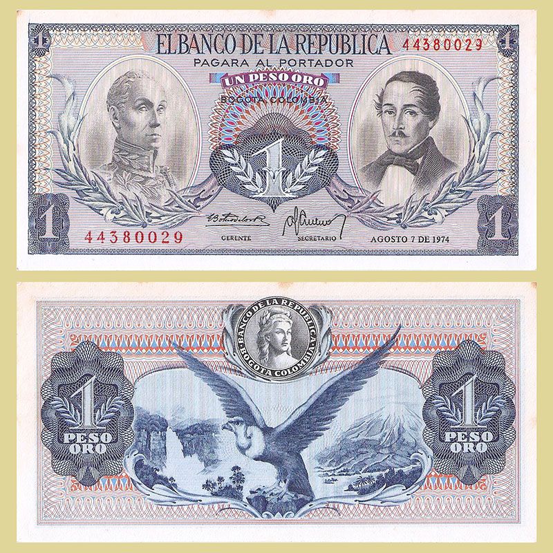 Colombia - Billete 1 Peso oro 1974