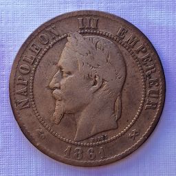 France - Coin 10 centimes 1861 (K)