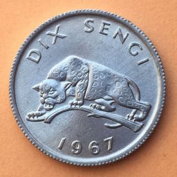 Congo democratic - Coin 10 Sengis 1967