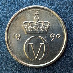 Noruega - Moneda 10 Ore 1990