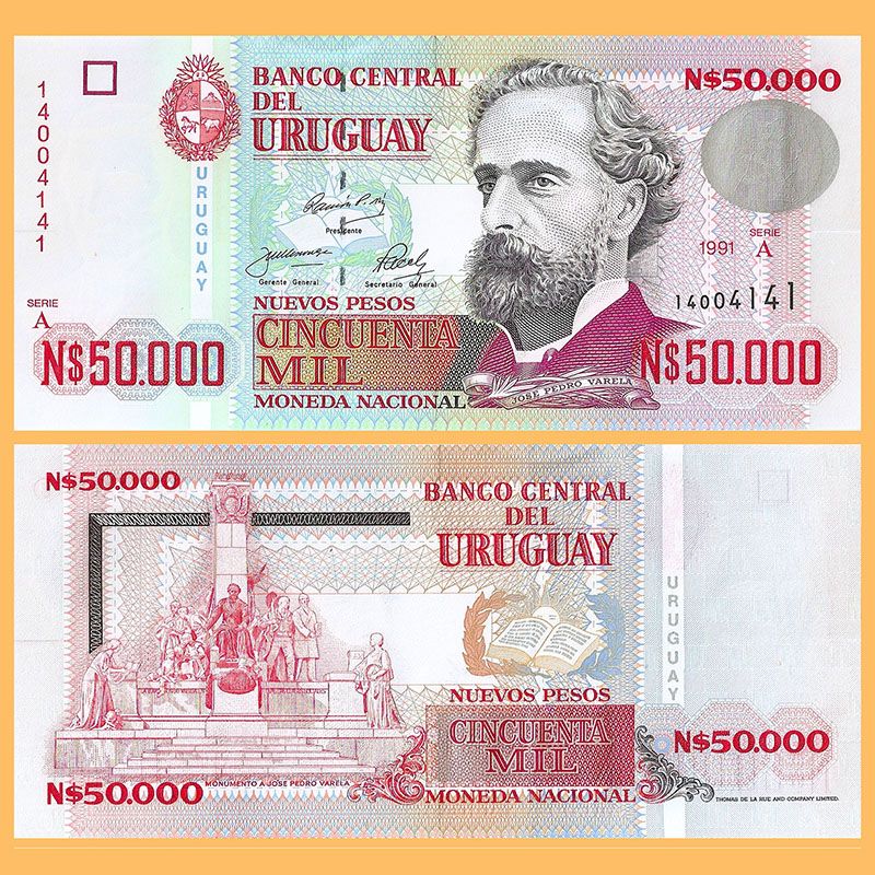 Uruguay - Banknote 50,000 Nuevos Pesos 1991