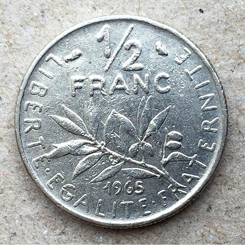Francia - Moneda 1/2 Franco 1965