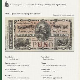 Paper coin - The 'Oxandaburu y Garbino' and 'Domingo Garbino' banks