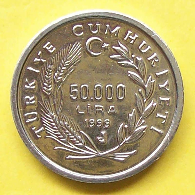 Turquía - Moneda 50.000 Liras 1999 (FAO)