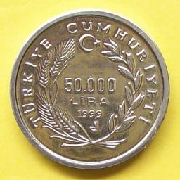 Türkiye - Coin 50,000 Lira 1999 (FAO)