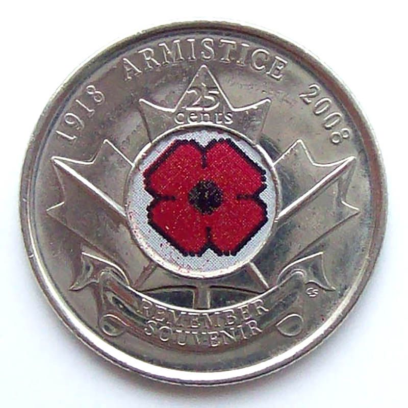 Canadá - Moneda 25 centavos 2004 - Día del Recuerdo