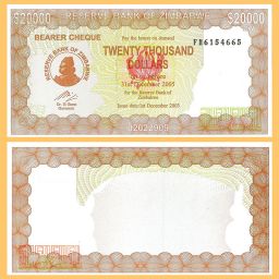 Zimbabwe - Banknote 20,000 Dollars 2003 (bearer cheque)