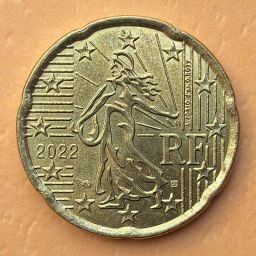 Francia - Moneda 20 centavos de Euro 2022