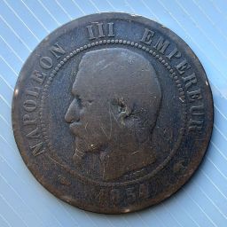 France - Coin 10 cents 1854
