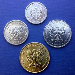 Poland - Coins lot 1, 2, 5 and 10 Zlotych 1990