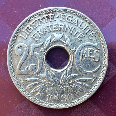 France - Coin 25 cents 1930