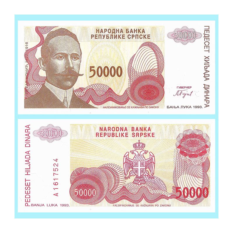 Bosnia y Herzegovina - Billete 50.000 Dinara 1993 (República Srpska)