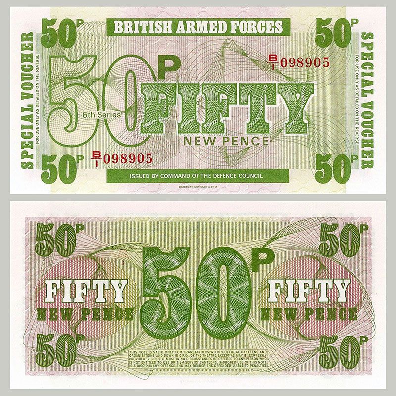 United Kingdom - Military banknote 50 Pence 1972 (BWC)