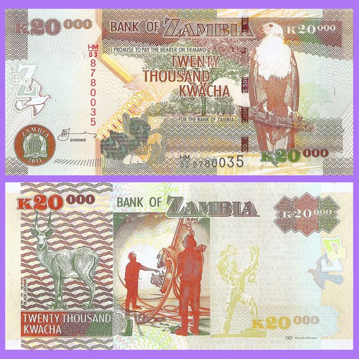 Zambia - Billete 20.000 Kwacha 2011