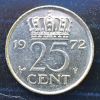 Netherlands - Coin 25 cents 1972