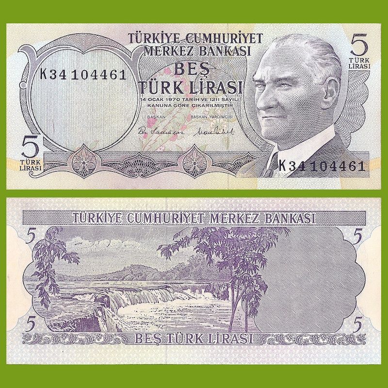 Turquía - Billete 5 Liras 1976