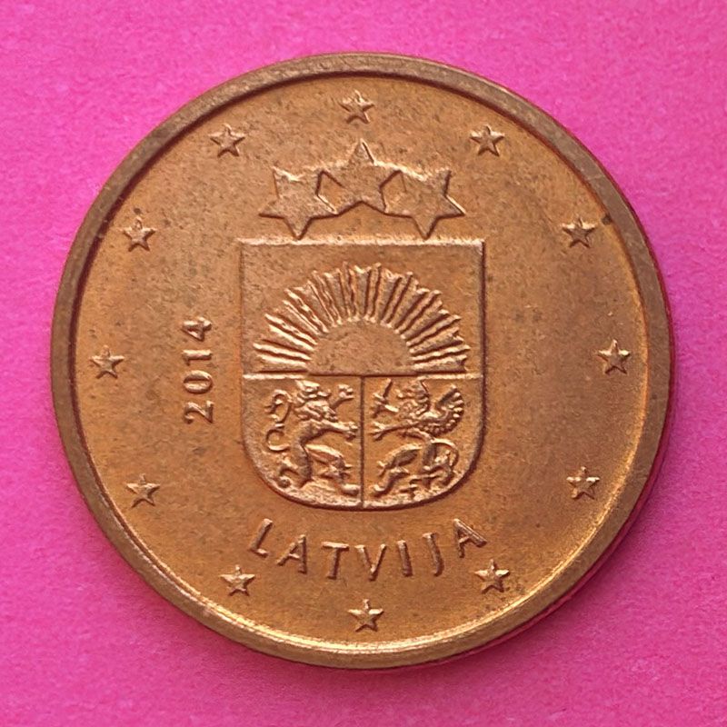 Letonia - Moneda 1 centavo de Euro 2014