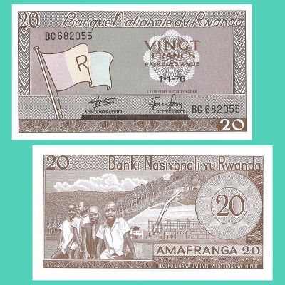 Ruanda - Billete 20 Francos...