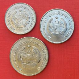 Laos - Lote monedas 10 - 20 y 50 Att 1980