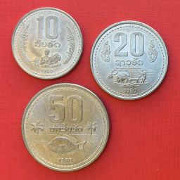 Laos - Lote monedas 10 - 20 y 50 Att 1980