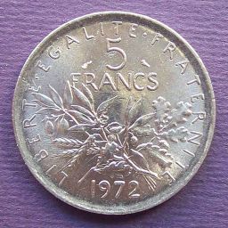 Francia - Moneda 5 Francos 1972
