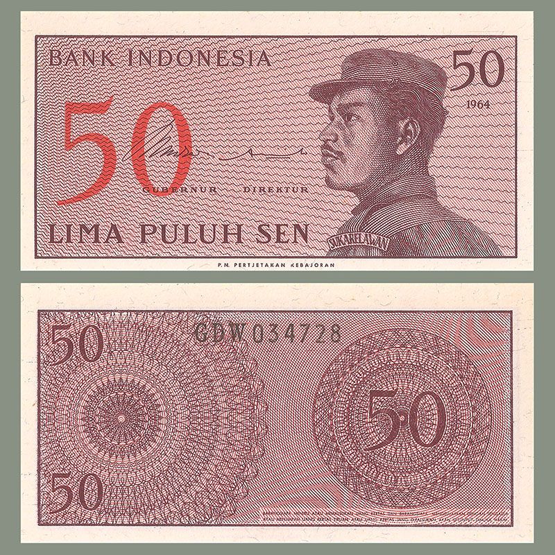Indonesia - Billete 50 Sen 1964