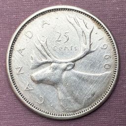 Canadá - Moneda 25 centavos 1960
