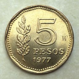 Argentina - Moneda 5 Pesos Ley 1977 - Alte. Brown