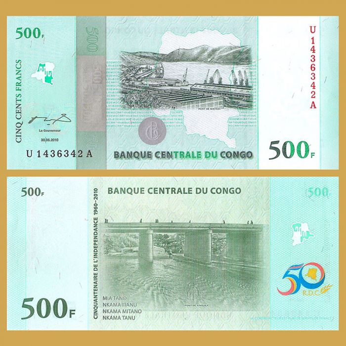 Congo democrático - Billete 500 Francos 2010