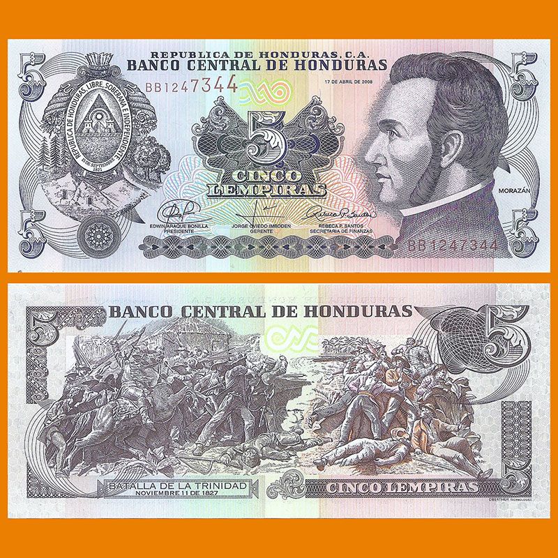 Honduras - Banknote 5 Lempiras 2008