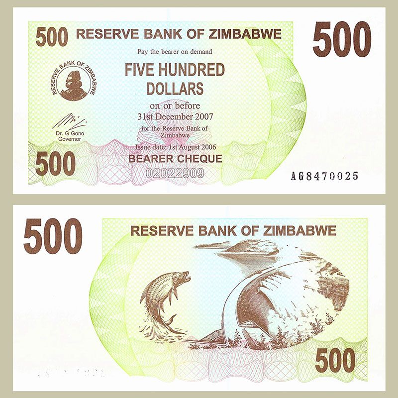 Zimbabue - Billete 500 Dólares 2006
