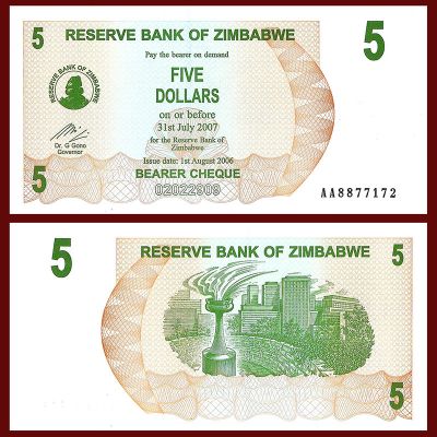Zimbabue - Billete 5...