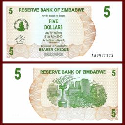 Zimbabue - Billete 5 Dólares 2006