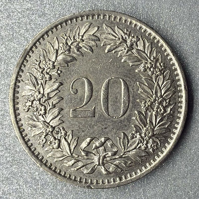 Suiza - Moneda 20 Rappen 1976
