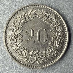 Suiza - Moneda 20 Rappen 1976