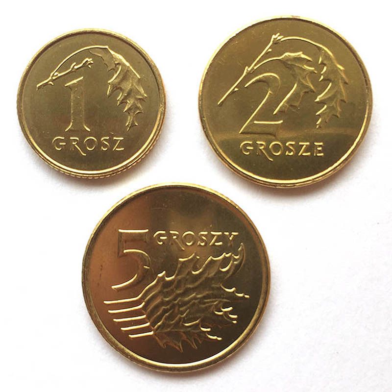 Poland - Coins lot 1, 2 and 5 Groszy 2009