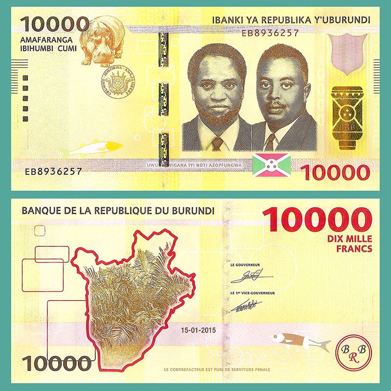 Burundi - Billete 10.000 Francos 2015