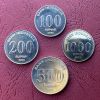Indonesia - Coins lot 100, 200, 500 and 1,000 Rupees 2016