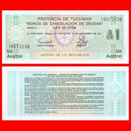 Argentina - Tucumán - Bono 1 Austral 1988