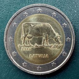 Letonia - Moneda 2 Euros 2016 - Vaca letona