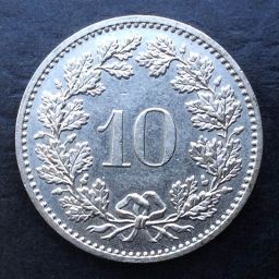 Suiza - Moneda 10 Rappen 1982