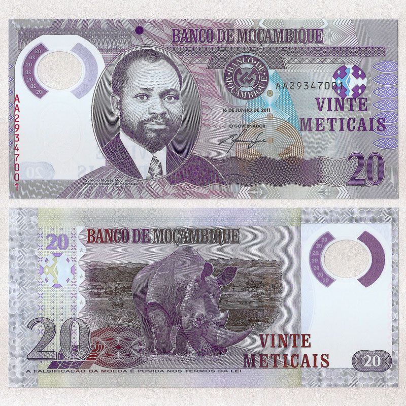 Mozambique - Billete 20 Meticais 2011