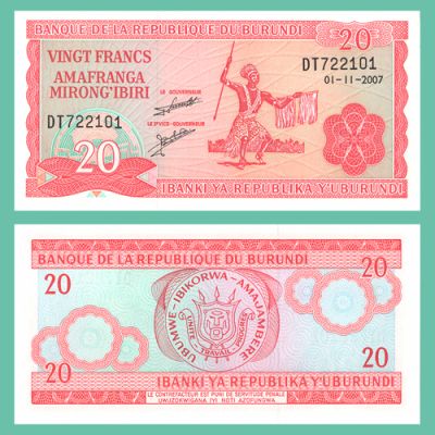 Burundi - Billete 20 Francos 2007